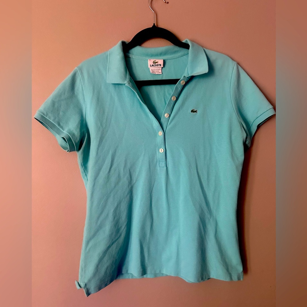 GUC Lacoste Turquoise Short Sleeve Polo - women’s size 46 (xl)